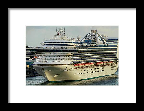 Ship Framed Print featuring the photograph Caribbean Princess #1 by AE Jones