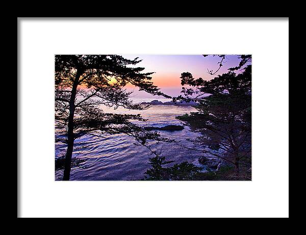 Color Framed Print featuring the photograph Carmel Highlands Sunset 1 by Alan Hausenflock