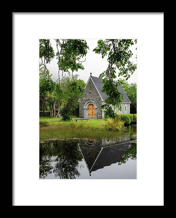 County Cork Framed Print featuring the photograph Catholic church of  Saint. Finbarr Oratory. Gougane Barra park by Michalakis Ppalis