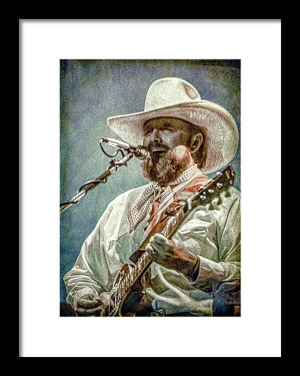 © 2020 Lou Novick All Rights Reversed Framed Print featuring the photograph Charlie Daniels #1 by Lou Novick