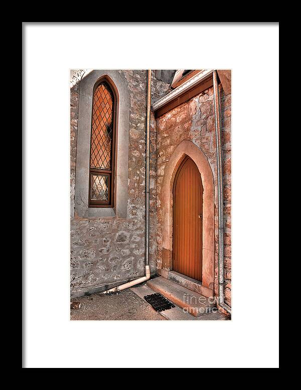 Church Framed Print featuring the photograph Church Door by Elaine Teague
