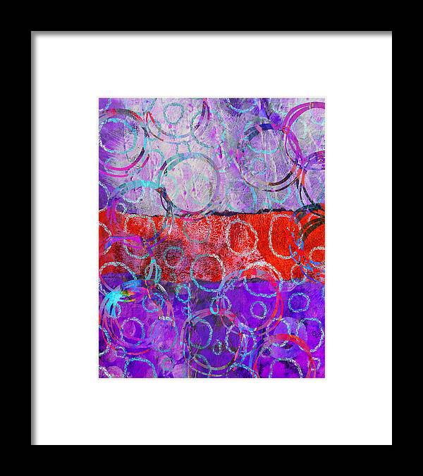 Abstract Collage Framed Print featuring the mixed media Circle Dance 2 by Nancy Merkle