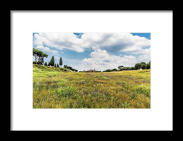 Ancient Framed Print featuring the photograph Circus Maximus in Rome, Italy by Fabiano Di Paolo