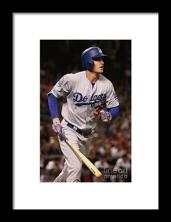 Three Quarter Length Framed Print featuring the photograph Cody Bellinger #1 by Christian Petersen