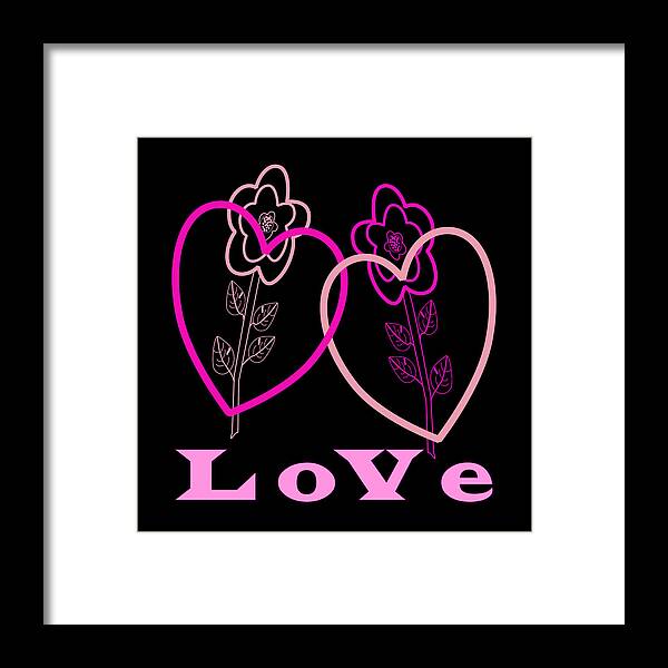 Colorful Love Abstract Framed Print featuring the digital art Colorful Love Abstract #3 by Bob Pardue