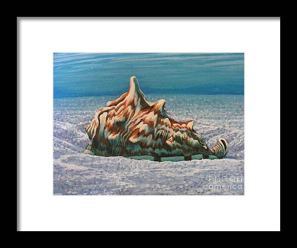 Shell Framed Print featuring the painting Conch #1 by Dan Remmel