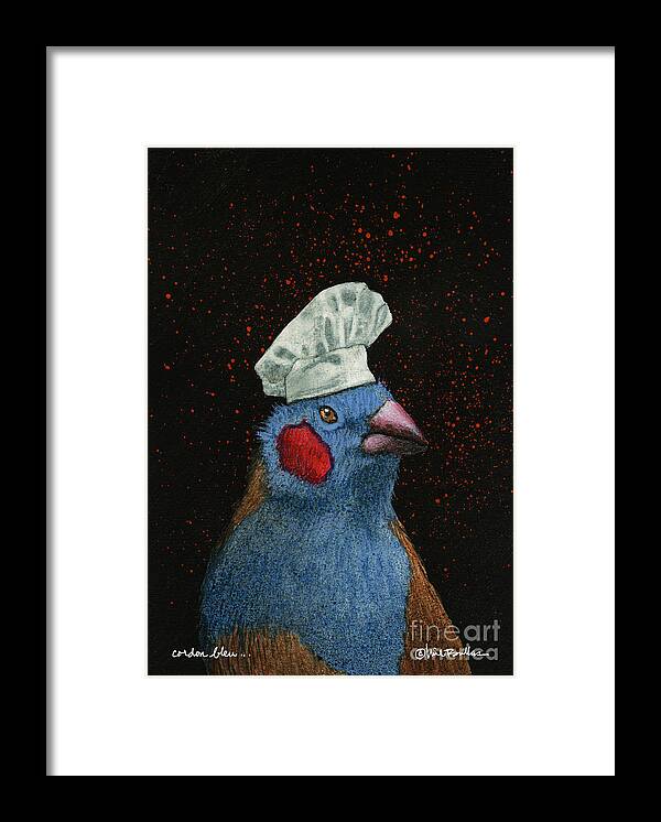 Bird Framed Print featuring the painting Cordon Bleu... #2 by Will Bullas