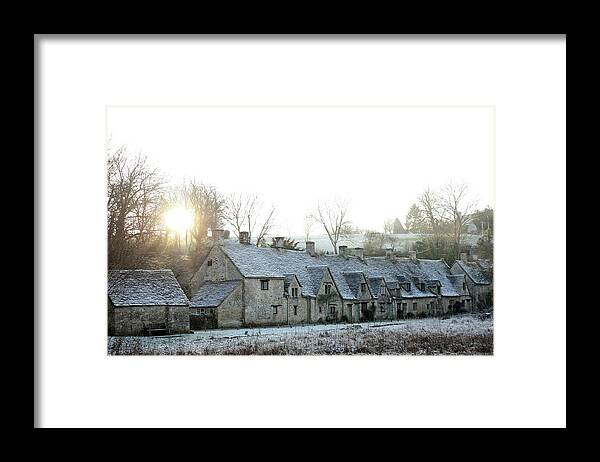 Frost Framed Print featuring the photograph Cotswolds, Bibury winter #2 by Kaoru Shimada