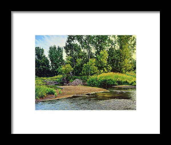 Oil Painting Framed Print featuring the painting Creek's Bend by Bruce Morrison