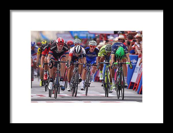 Sprint Framed Print featuring the photograph Cycling: 71st Tour of Spain 2016 / Stage 18 #1 by Tim de Waele