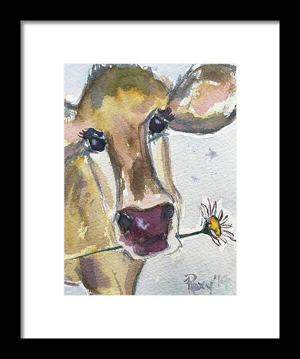 Cow Framed Print featuring the painting Daisy by Roxy Rich