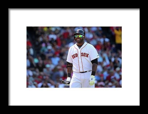 Three Quarter Length Framed Print featuring the photograph David Ortiz #1 by Maddie Meyer