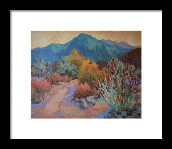 Landscape Framed Print featuring the painting Dawn at La Quinta Cove #1 by Diane McClary