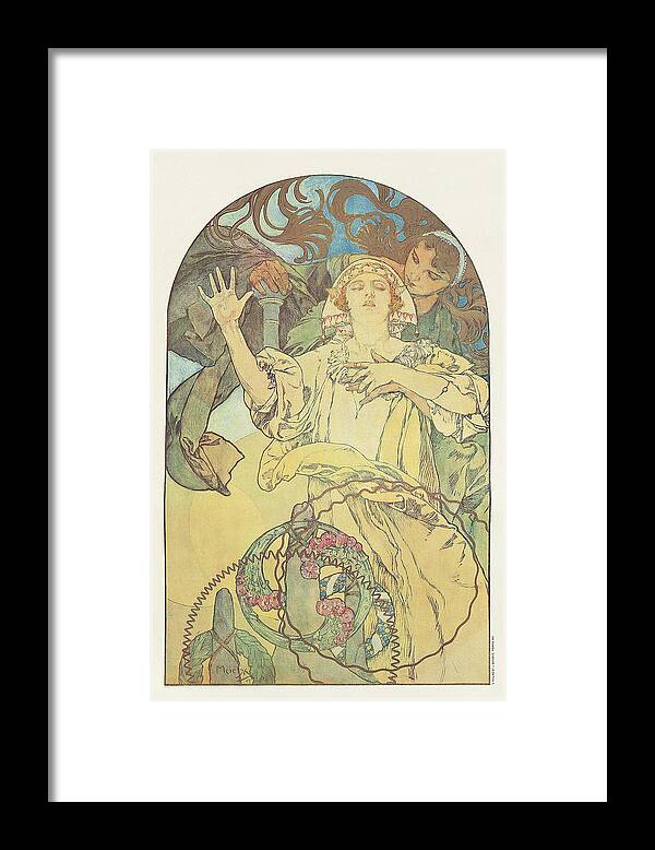 Art Framed Print featuring the painting De Forest Phonofilm #1 by Alphonse Mucha
