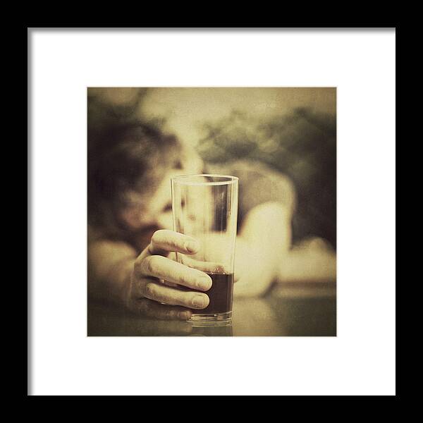 People Framed Print featuring the photograph Depressed Man Drinking Alcohol #1 by Kaisersosa67