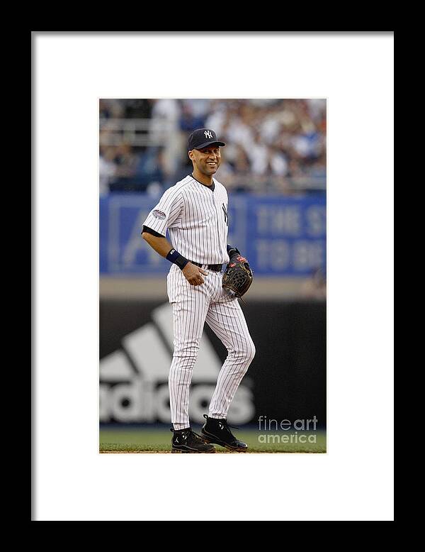 People Framed Print featuring the photograph Derek Jeter by Nick Laham