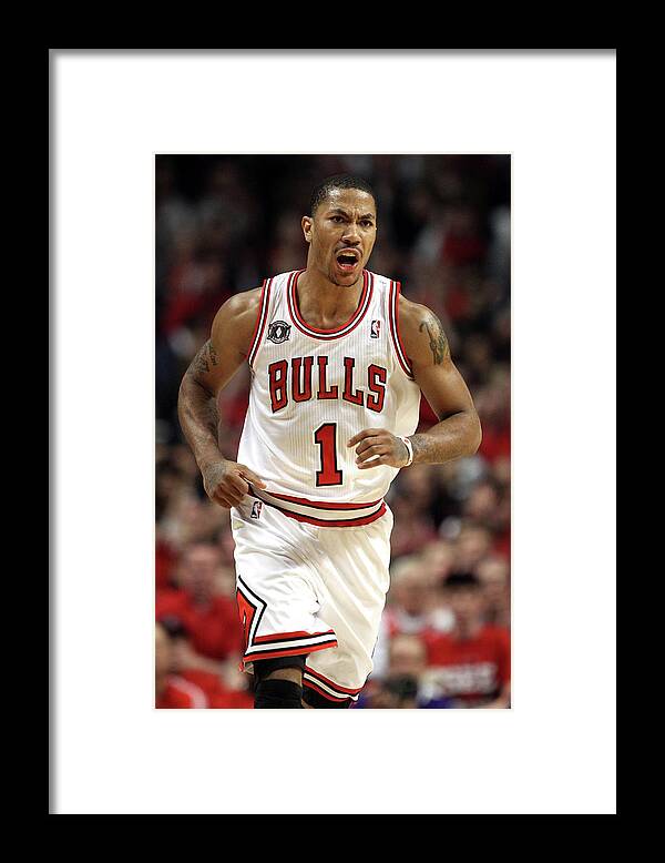 Chicago Bulls Framed Print featuring the photograph Derrick Rose by Jonathan Daniel