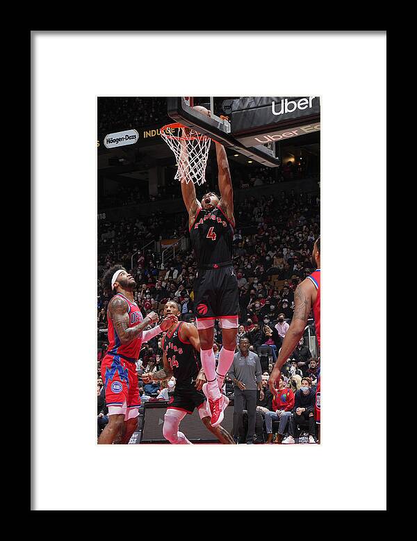 Scottie Barnes Framed Print featuring the photograph Detroit Pistons v Toronto Raptors #1 by Mark Blinch