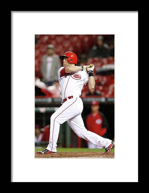 Great American Ball Park Framed Print featuring the photograph Devin Mesoraco by Joe Robbins