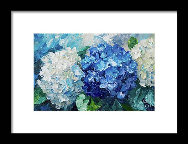 Hydrangea Flowers Framed Print featuring the painting Endless Summer Hydrangea Flowers by Tina LeCour