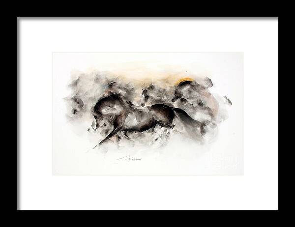 Horses Framed Print featuring the painting Equus 3 by Janette Lockett