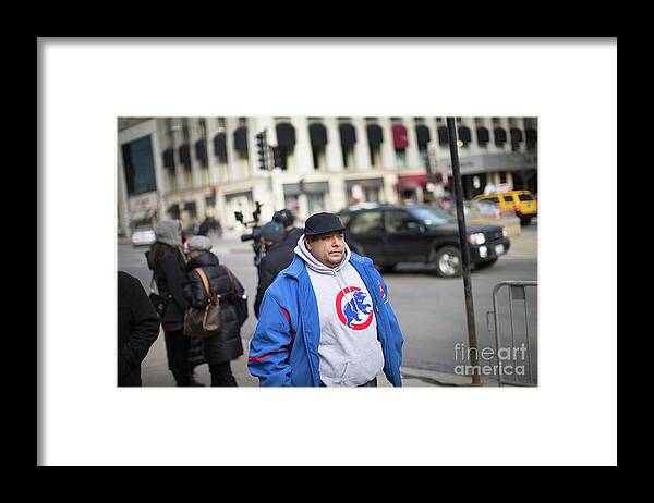 People Framed Print featuring the photograph Ernie Banks #1 by Scott Olson
