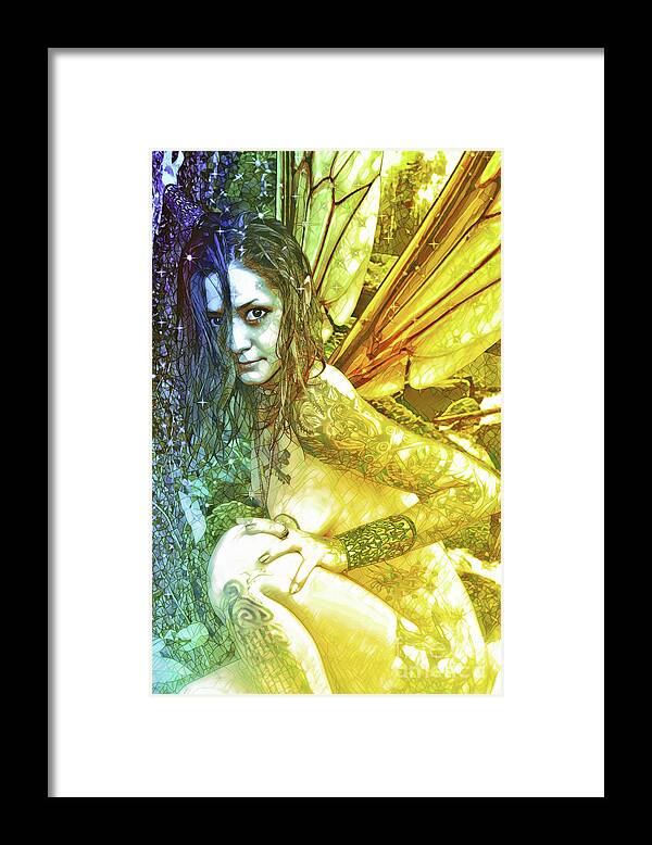Dark Framed Print featuring the digital art Fairy Tales Stained Glass #2 by Recreating Creation