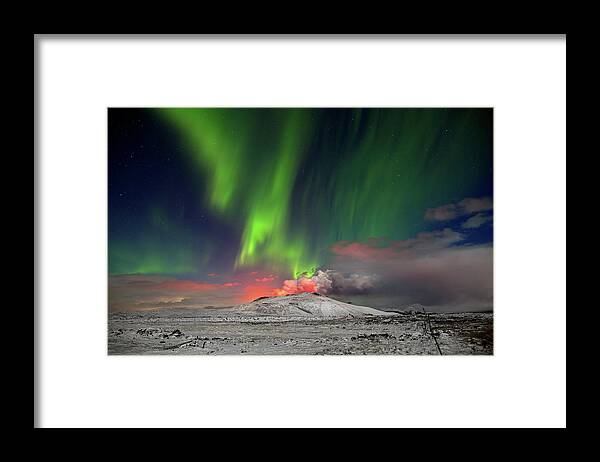 Iceland Framed Print featuring the photograph Fire and light #2 by Christopher Mathews