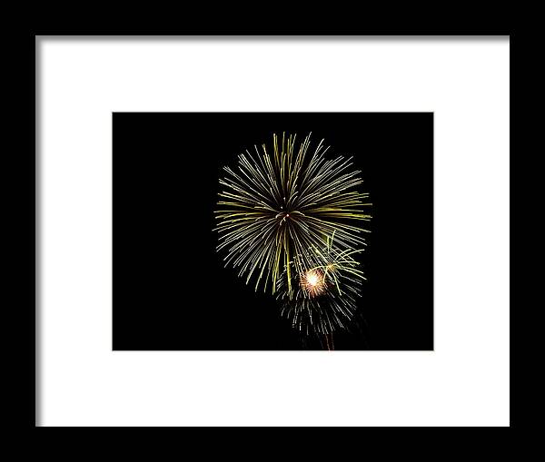 Fireworks Framed Print featuring the photograph Fireworks #2 by George Pennington