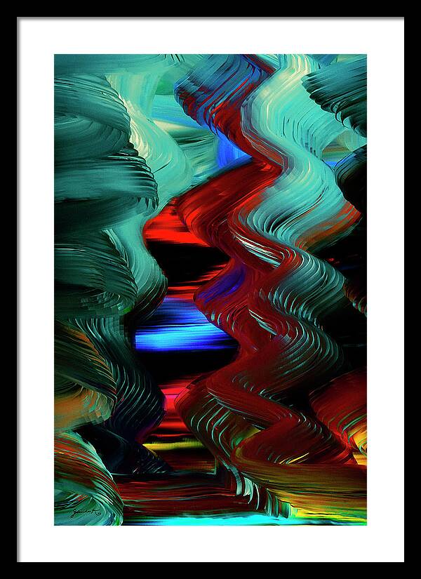 Abstract Framed Print featuring the digital art Flight of the Imagination by Gerlinde Keating - Galleria GK Keating Associates Inc