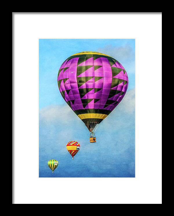Hot Air Balloons Framed Print featuring the photograph Follow Me #1 by Kevin Lane