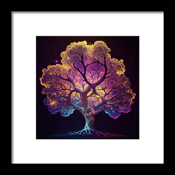 Tree Framed Print featuring the digital art Fractal Tree 53 #1 by Matthias Hauser