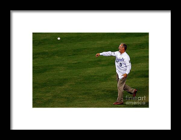 Game Two Framed Print featuring the photograph George Brett #1 by Ed Zurga