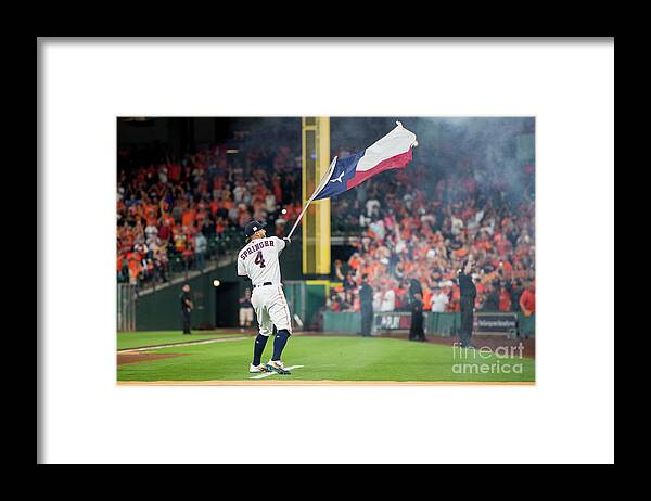 People Framed Print featuring the photograph George Springer by Billie Weiss/boston Red Sox