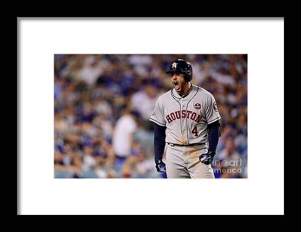 Game Two Framed Print featuring the photograph George Springer by Harry How