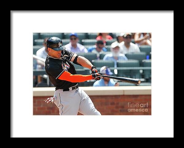 Three Quarter Length Framed Print featuring the photograph Giancarlo Stanton by Rich Schultz