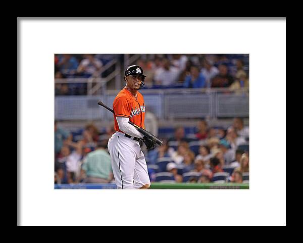 Three Quarter Length Framed Print featuring the photograph Giancarlo Stanton by Rob Foldy