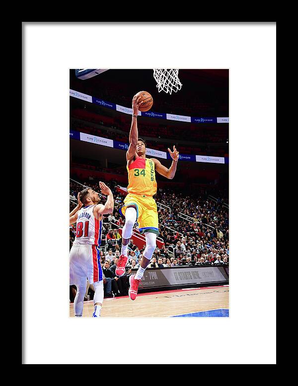 Nba Pro Basketball Framed Print featuring the photograph Giannis Antetokounmpo by Chris Schwegler