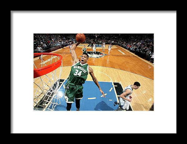 Giannis Antetokounmpo Framed Print featuring the photograph Giannis Antetokounmpo #1 by David Sherman