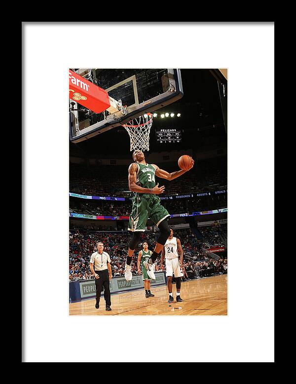 Smoothie King Center Framed Print featuring the photograph Giannis Antetokounmpo by Layne Murdoch
