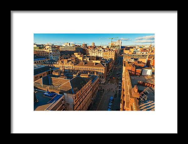 Glasgow Framed Print featuring the photograph Glasgow rooftop view #1 by Songquan Deng