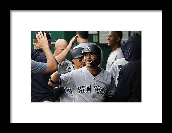 American League Baseball Framed Print featuring the photograph Gleyber Torres #1 by Icon Sportswire