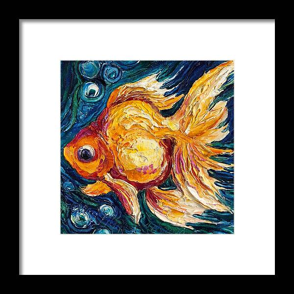 Gold Fish Framed Print featuring the painting Gold Fish by Paris Wyatt Llanso