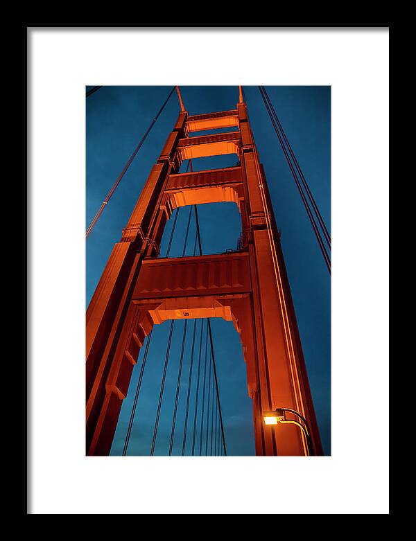 Golden Gate Bridge Framed Print featuring the photograph Golden Gate Tower by Gary Geddes