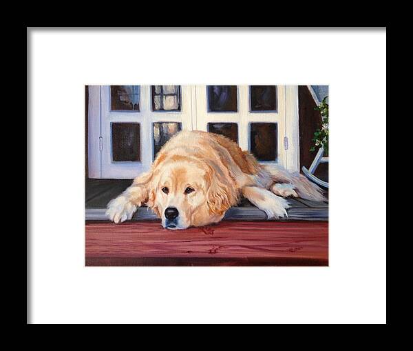 Dog Framed Print featuring the painting Golden Retriever #1 by Judy Rixom