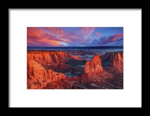 Colorado National Monument Framed Print featuring the photograph Grand View Sunrise by Darren White