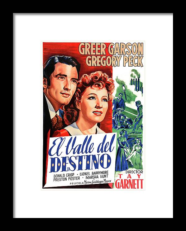 Greer Garson Framed Print featuring the photograph GREER GARSON and GREGORY PECK in THE VALLEY OF DECISION -1945-, directed by TAY GARNETT. #1 by Album