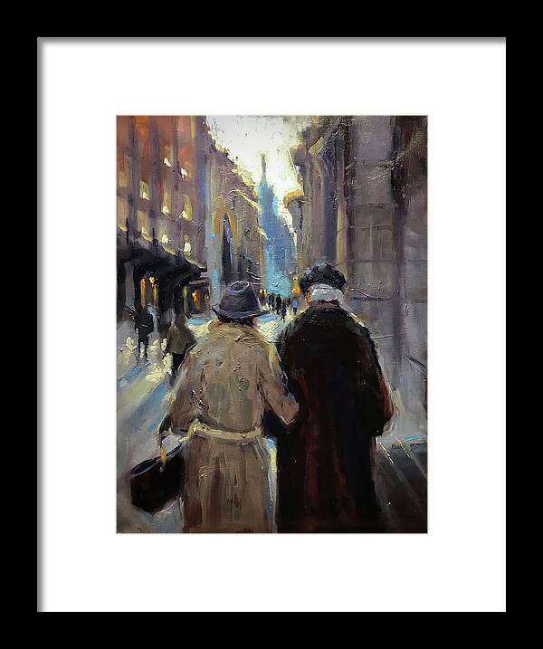 Couple Framed Print featuring the painting Growing Old Together by Ashlee Trcka