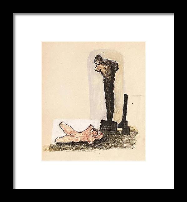 Silhouette Framed Print featuring the drawing Guilt by David Euler