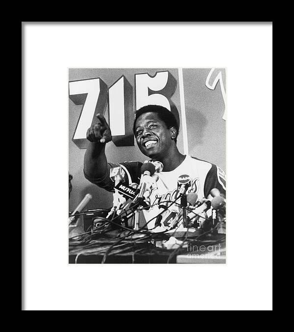 People Framed Print featuring the photograph Hank Aaron #1 by Mlb Photos